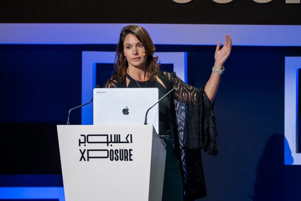 Pippa Ehrlich during a talk titled Forests of the Sea